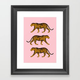 Tigers (Pink and Marigold) Framed Art Print