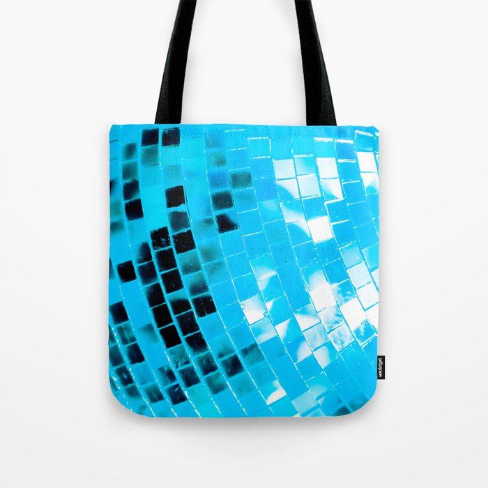 Blue Mirrored Disco Ball Tote Bag