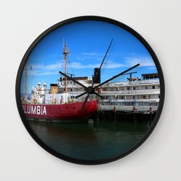 Riverboat Legacy and Fireship Columbia on Columbia River Wall Clock
