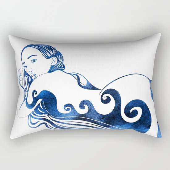 Water Nymph III Rectangular Pillow