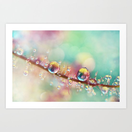 Rainbow Smoke Drops Art Print