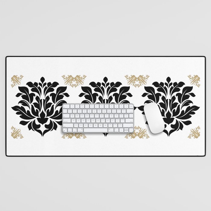 Damask Orchid Flower Desk Mat