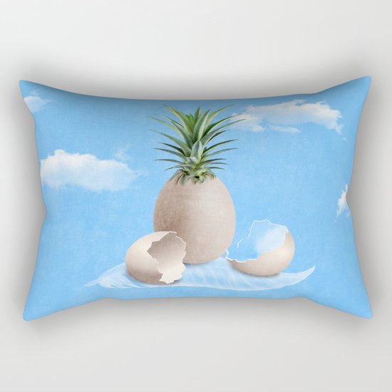 EGGS ON A FEATHER (surreal abstract) Rectangular Pillow