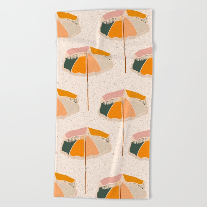 beach towels and umbrellas