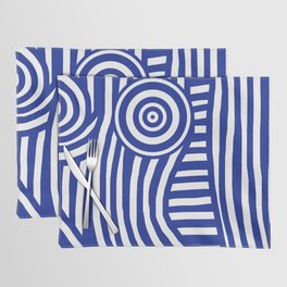 Nude striped in blue Placemat