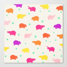 Hippo Party Canvas Print