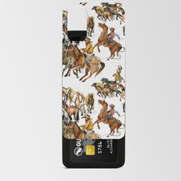 Running horses seamless pattern. American cowboy. Wild west. watercolor tribal texture. Equestrian illustration Android Card Case