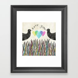 Love in the grass Framed Art Print