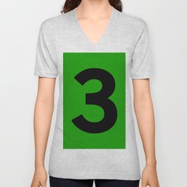 Number 3 (Black & Green) V Neck T Shirt