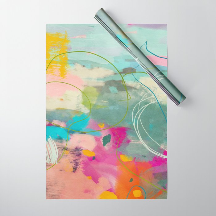 mixed abstract brush color study art 1 Wrapping Paper