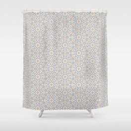 Moorish Mosaic Reverie: Oriental Geometric Zellige Tile Artistry Shower Curtain
