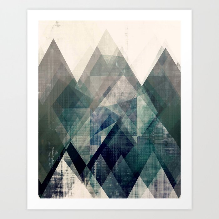 Mountains Print Abstract Print Geometric Wall Art Abstract
