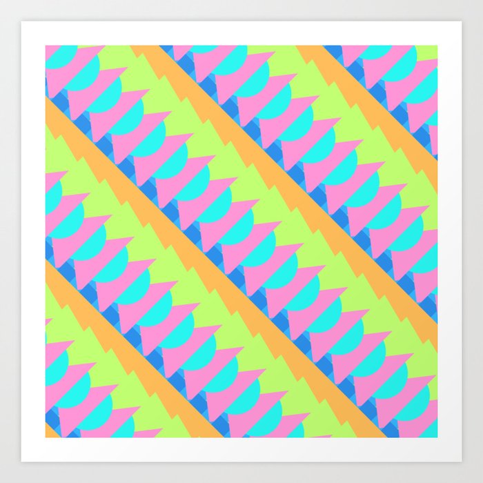 Abstract Colorful Lines and Shapes Art Print