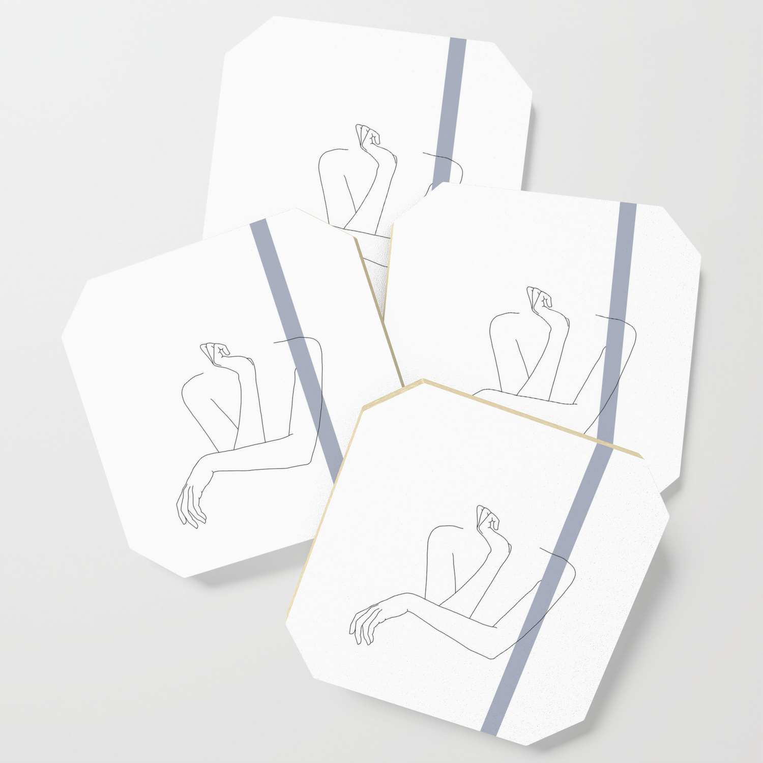 Crossed Arms Line Drawing Anna Stripe Coaster By Thecolourstudy Society6 How to draw crossed arms. society6