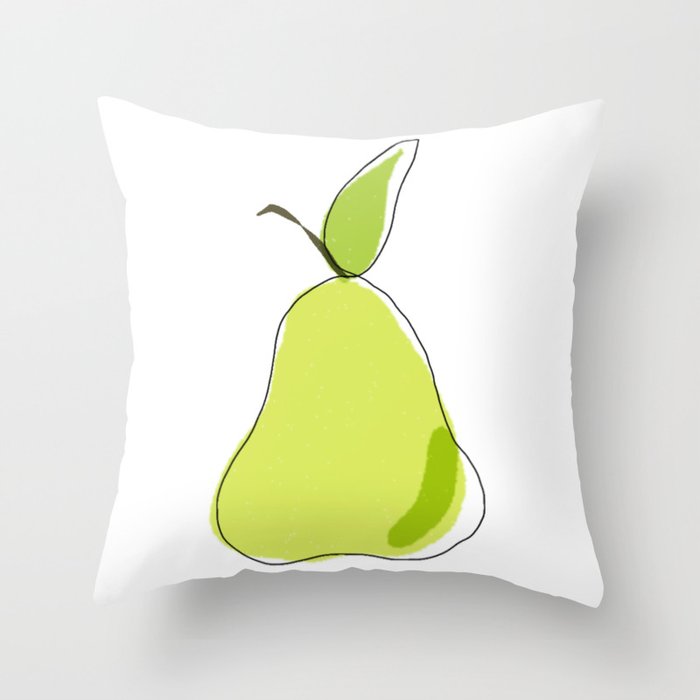 A Single Yellow Pear No.2 Throw Pillow