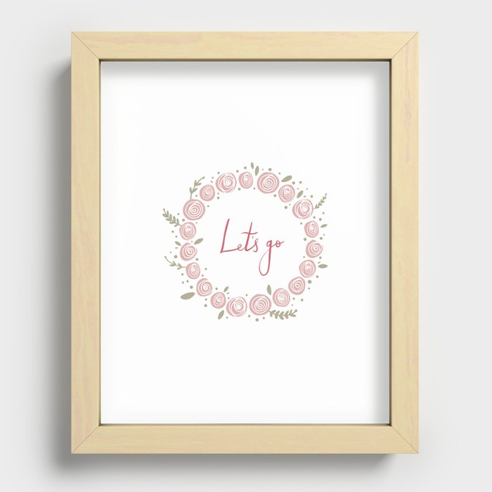 Girl power text lettering print Recessed Framed Print