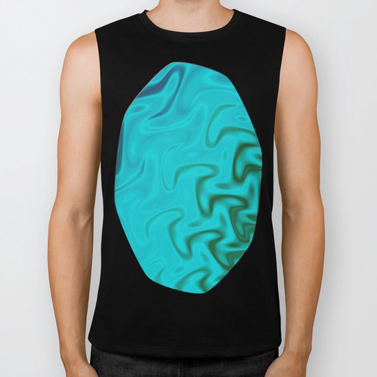 Ripples Fractal in Tropical Seas Biker Tank