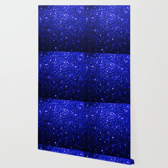 Sparkling Dark Blue Glitter Wallpaper By Fairychamber Society6