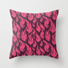 Pink Fire Flames Hot Pattern Design  Throw Pillow