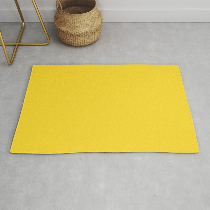 Bright Mid-tone Yellow Solid Color Pairs Pantone Vibrant Yellow 13-0858 / Accent Shade / Hue  Rug