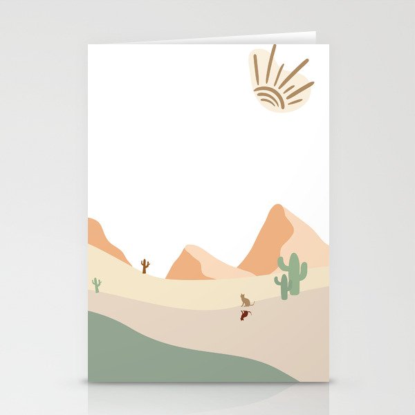 Abstract Cat In Desert Stationery Cards