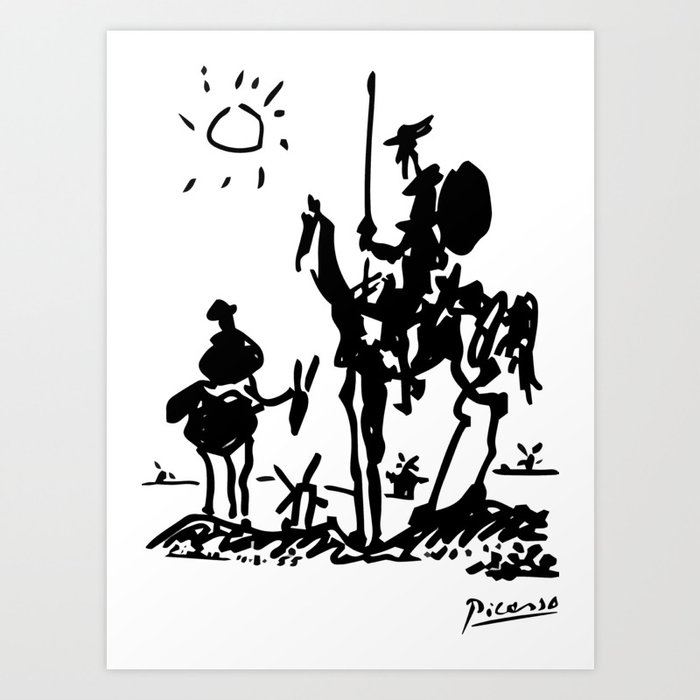 Pablo Picasso Don Quixote 1955 Artwork Shirt, Reproduction Art Print by Art-o-rama Shop - X-Small