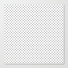 Retro Black Polka Dot Background Pattern Canvas Print