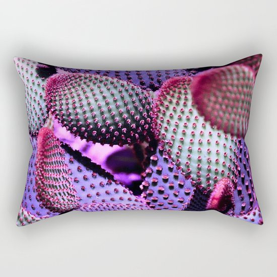 BRIGHT FLURO PINK AND PURPLE CACTUS TEXTURE PATTERN Rectangular Pillow