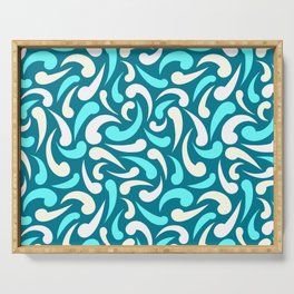 Turquoise Abstract Swirls Serving Tray