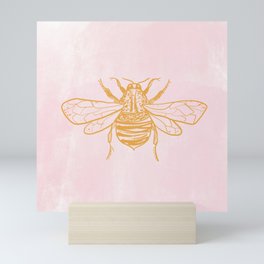 light pink bumblebee Mini Art Print
