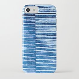 Modern Pinstripe 1 - Blazing Blue iPhone Case