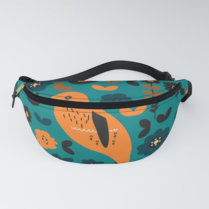 Parrot and flowers Fanny Pack