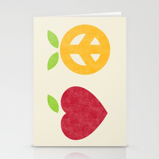Apple and Orange - Love and Peace Stationery Cards