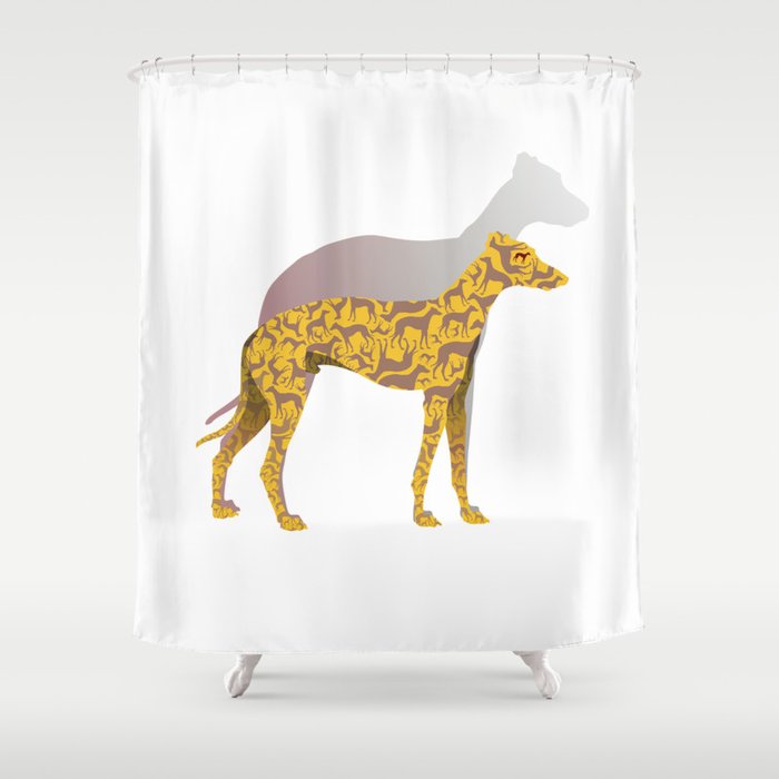 a dog drawn by dogs Shower Curtain