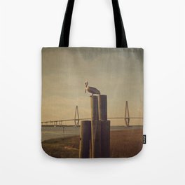 Pelican at the Cooper River Bridge Tote Bag