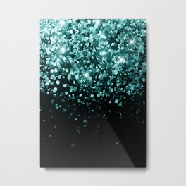 Teal Mermaid Ocean Glitter #3a (Faux Glitter) #shiny #decor #art #society6 Metal Print