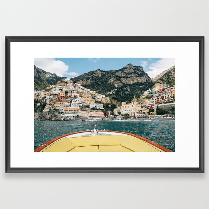 Amalfi Positano by Boat Framed Art Print