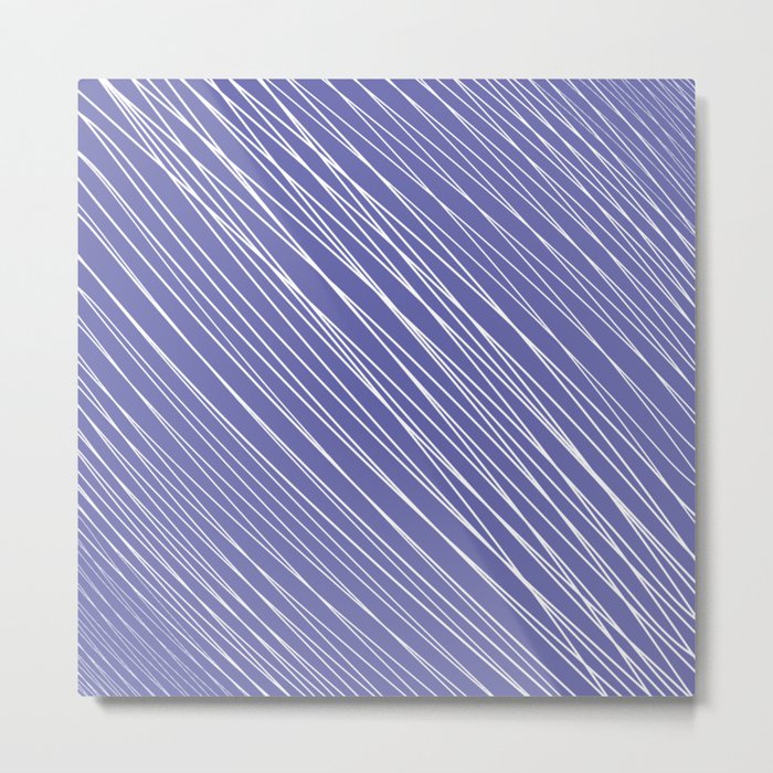 Striped-pattern, color, very-peri, purple,  simple, minimal, minimalist, lined-pattern, stripe, modern, trendy, basic, digital, pattern, abstract, lines, line, line-art, jewel-color, Metal Print