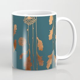 Art Deco Copper Flowers  Coffee Mug
