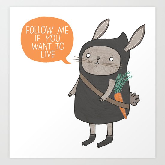 Ninja Bunny Art Print