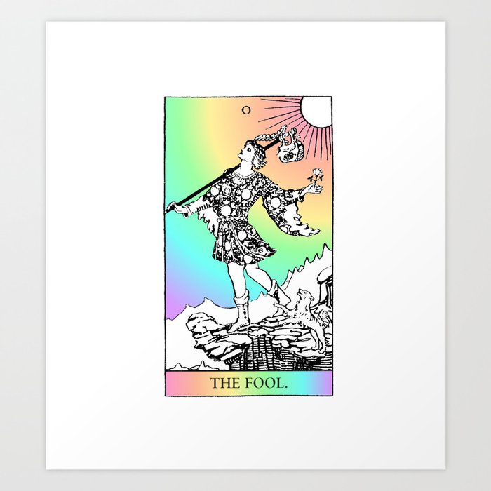 0. The Fool- Pastel Rainbow Tarot Art Print