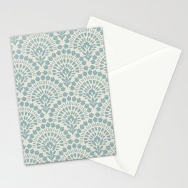 Boho Floral Pattern In Pastel Blue (Mediterranean Aesthetic) Stationery Card