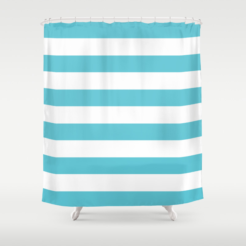 Simply Stripes In Seaside Blue Shower Curtain By Followmeinstead
