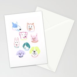 Colorful Dogs Stationery Cards