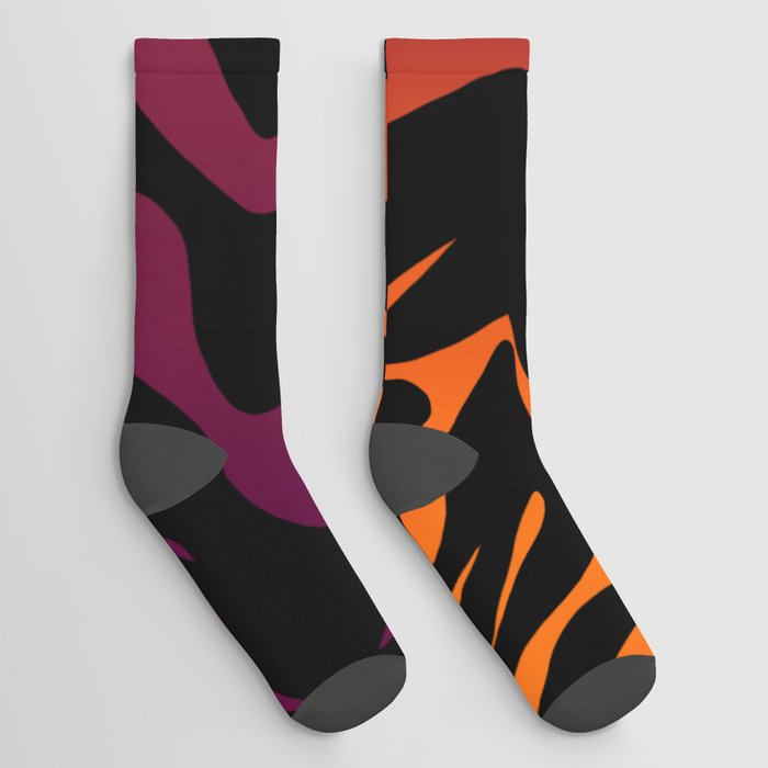 Tropical Sunset Tiger Stripes Socks