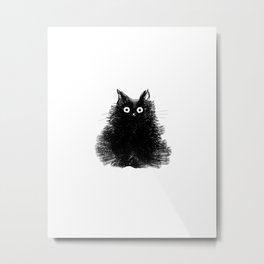 Duster - Black Cat Drawing Metal Print