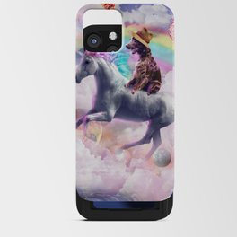 Irish Setter Dog Riding Unicorn iPhone Card Case