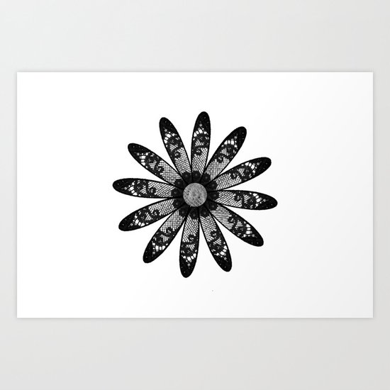 Black lace Art Print