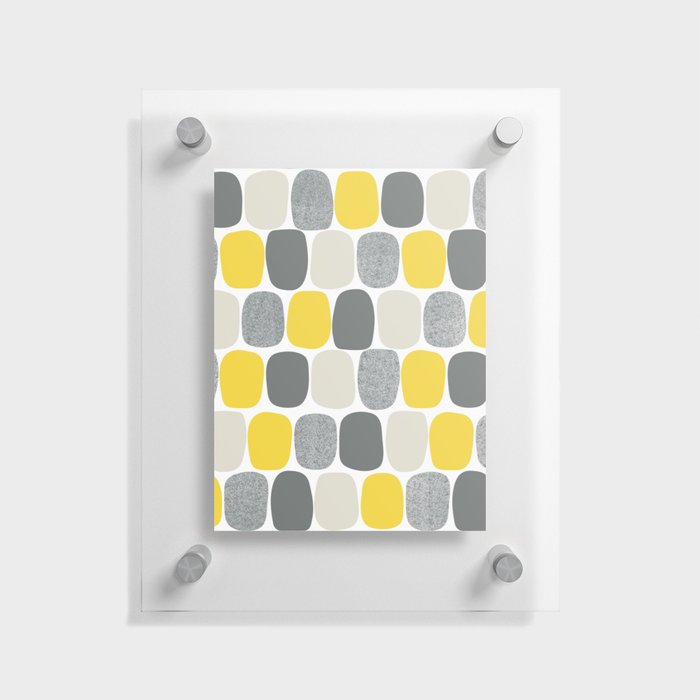 Wonky Ovals in Yellow Floating Acrylic Print