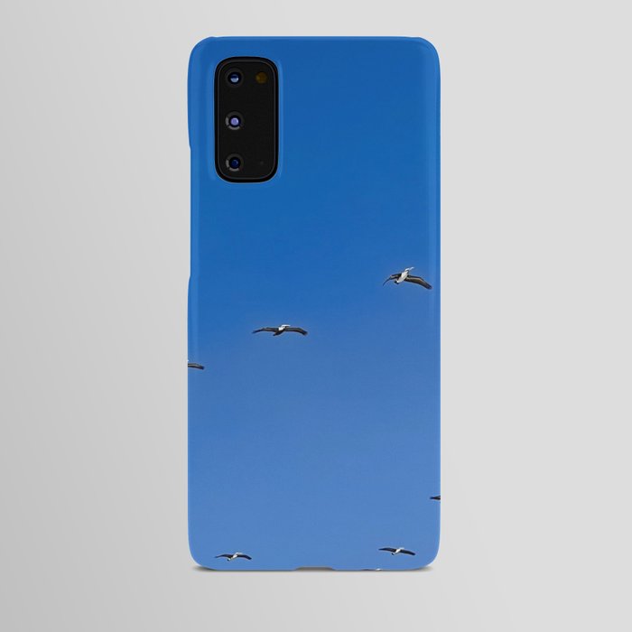 pelican migration, bright blue skies Android Case